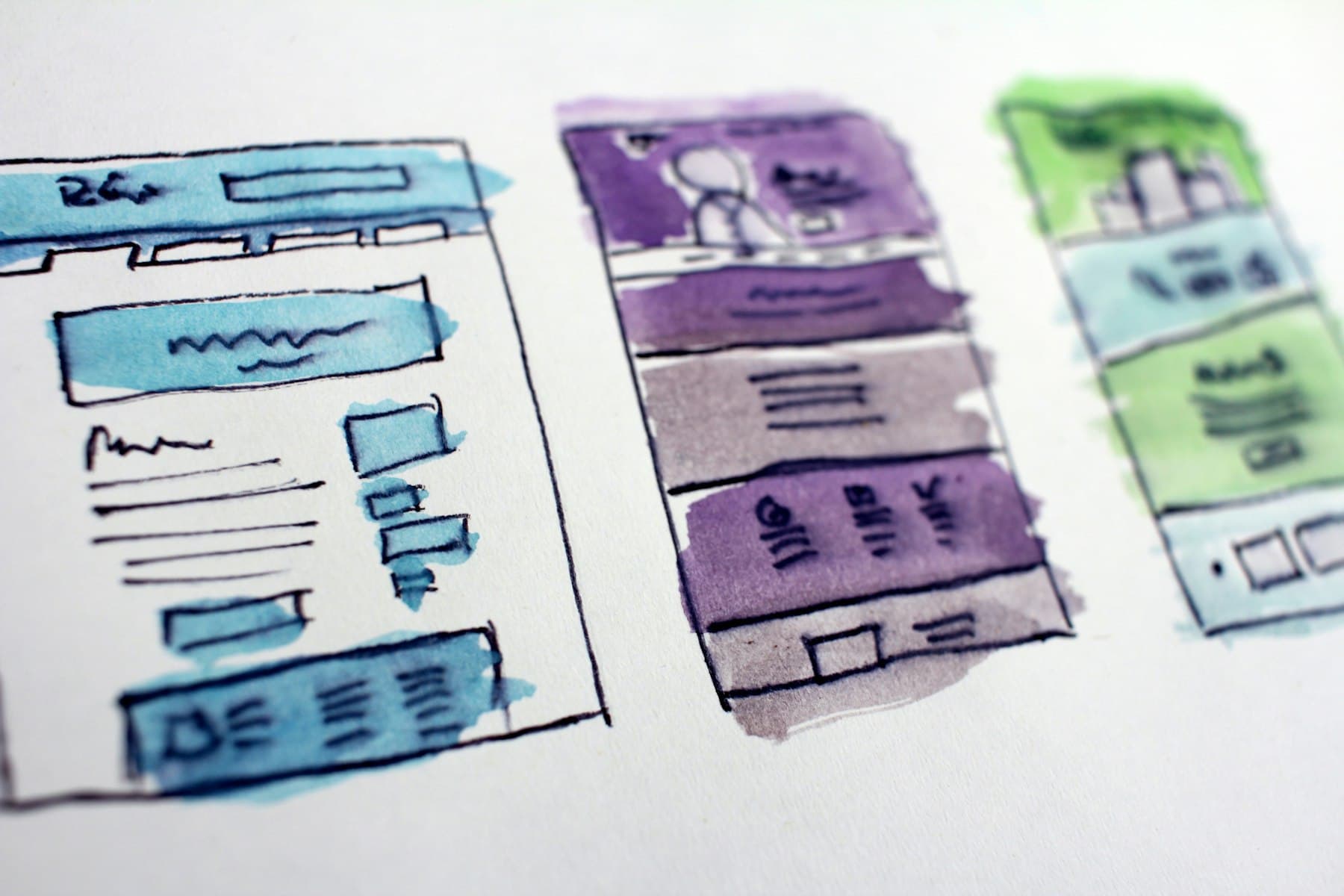 Hand-drawn website wireframes — where every build starts